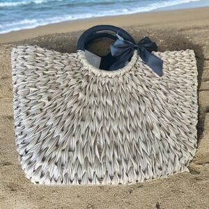 Elegant Cream Woven Tote Bag